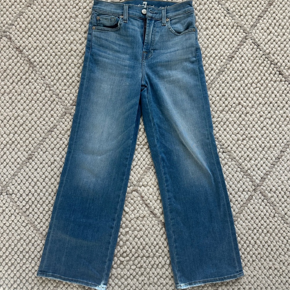7 For All Mankind - Classic Blue Women's Jeans - Cropped Wide Leg